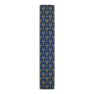 Jackeline Geometric 100% Cotton Hanukkah Table Runner