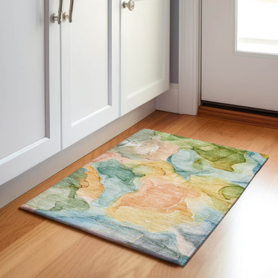 Tapis bleu Cerrito AMF504 lavable à la machine de qualité supérieure Cerrito