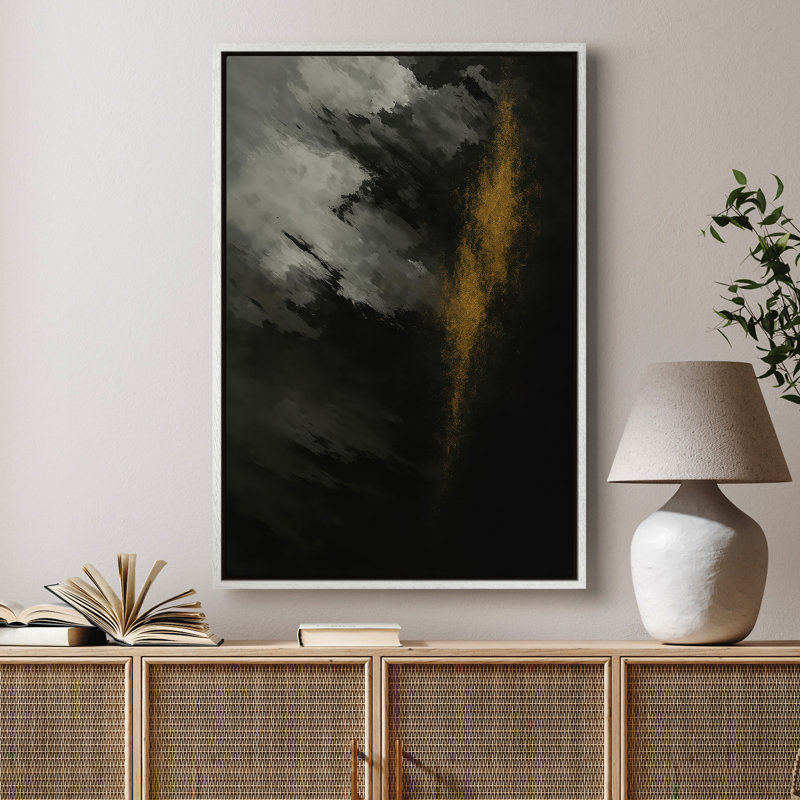 Framed Canvas Wall Art, Vintage Abstract Wall Canvas Prints, 24" H x 16" W, White