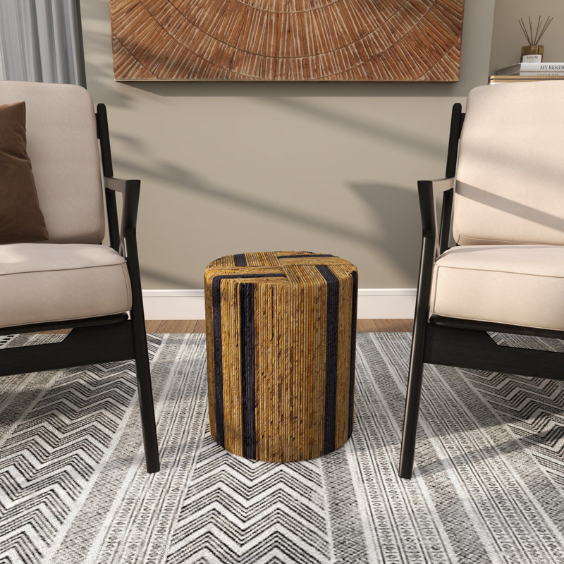 Table d'appoint Sanjaya Banana Leaf, H 16 po x l 13,9 po x P 13,9 po