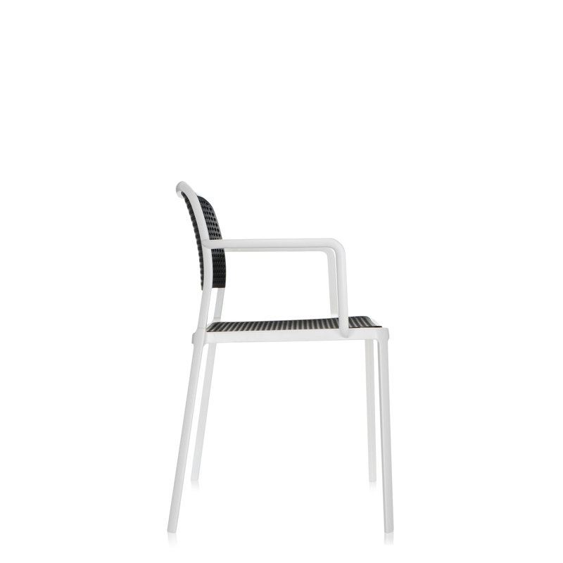 Audrey Armchair, Black, White Painted Steel