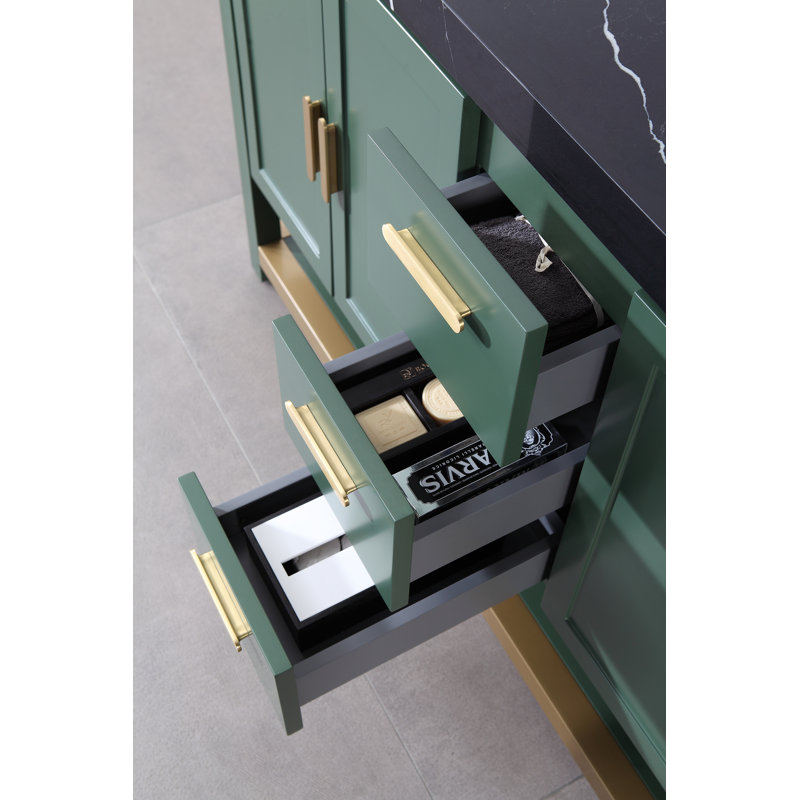 Winchester 60” W Double Vanity, Black, Forest Green