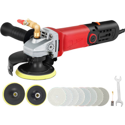 Wet Buffer / Polisher, Variable Speed 8 pcs Kit, Extra 4" & 5" Diamond Polishing Pads