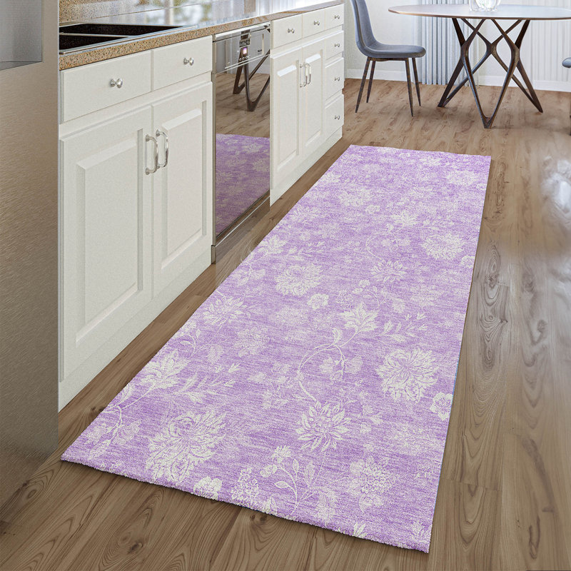 Premium Machine Washable Prisco Lilac Rug, Runner 2'3" x 7'6"