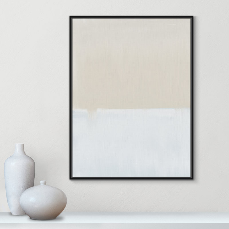 Cortland Alabaster Abstract - Floater Frame, reproduction d'art sur toile, Cadre noir, H 41,5 po x l 31,5 po x P 2 po