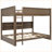 Queen Over Queen Pine Wood &amp; MDF Bunk Bed with Storage Cabinets &amp; USB Ports, Wood Color - Space Saving-1881230861