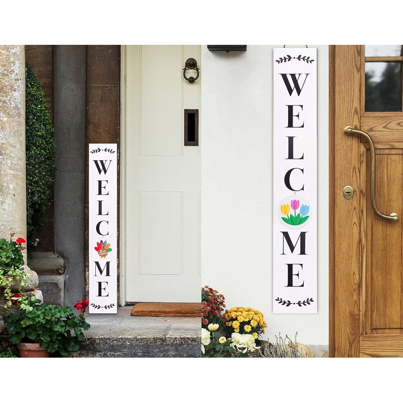 Farmhouse Interchangeable Welcome Decor 47 in. x 7.9 in. by Wooden Wall Art