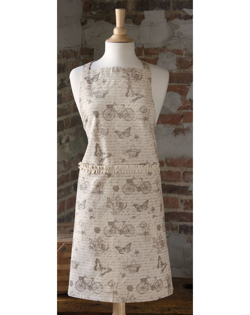 Nature's Script Cotton Bib Apron Heritage Lace