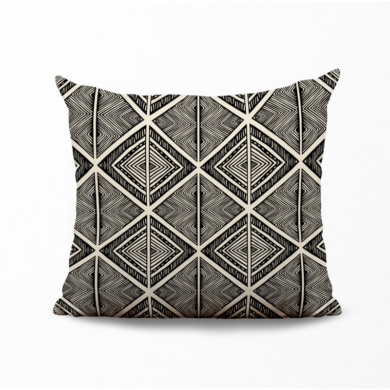 Housse et insert de coussin décoratif en polyester, L 15 po x H 15 po, Noir