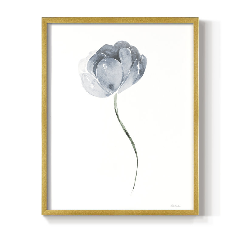 Tulip II Framed Print - Solid Wood, 21" H x 17" W, Gold