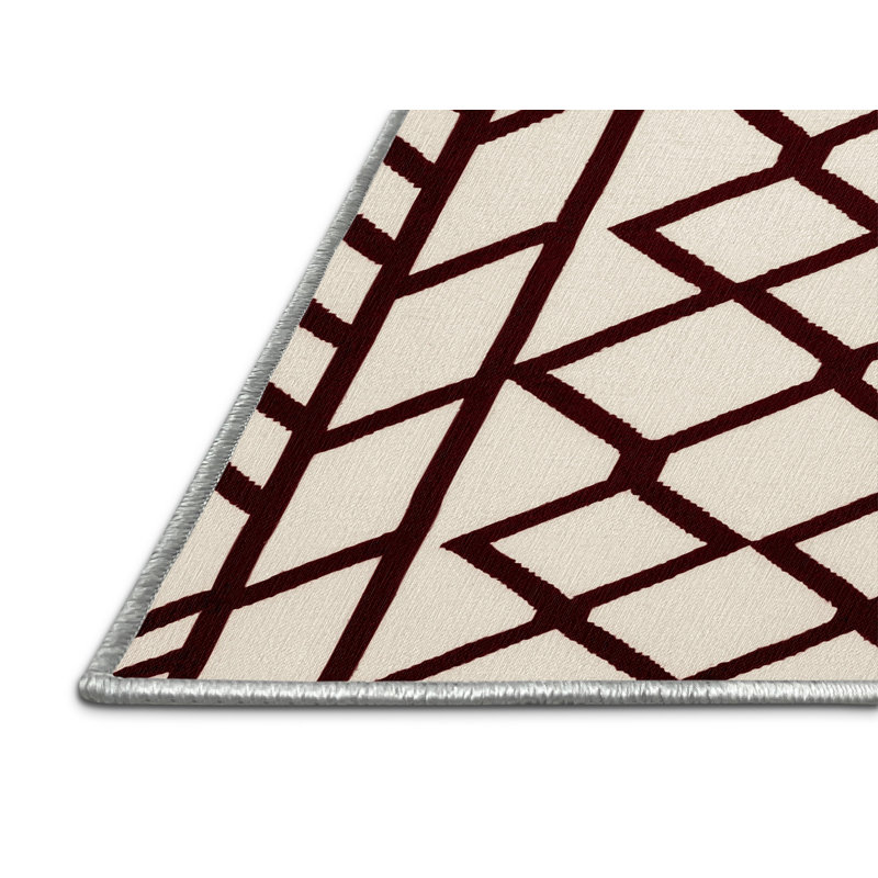 Tapis beige en treillis lavable à la machine, Carré 4 pi