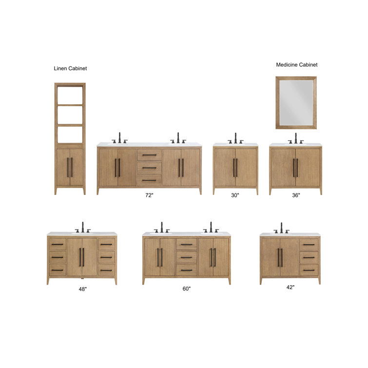 Alsup 60 Double Bathroom Vanity Set Mercury Row Base Finish: Wire Brushed Oak