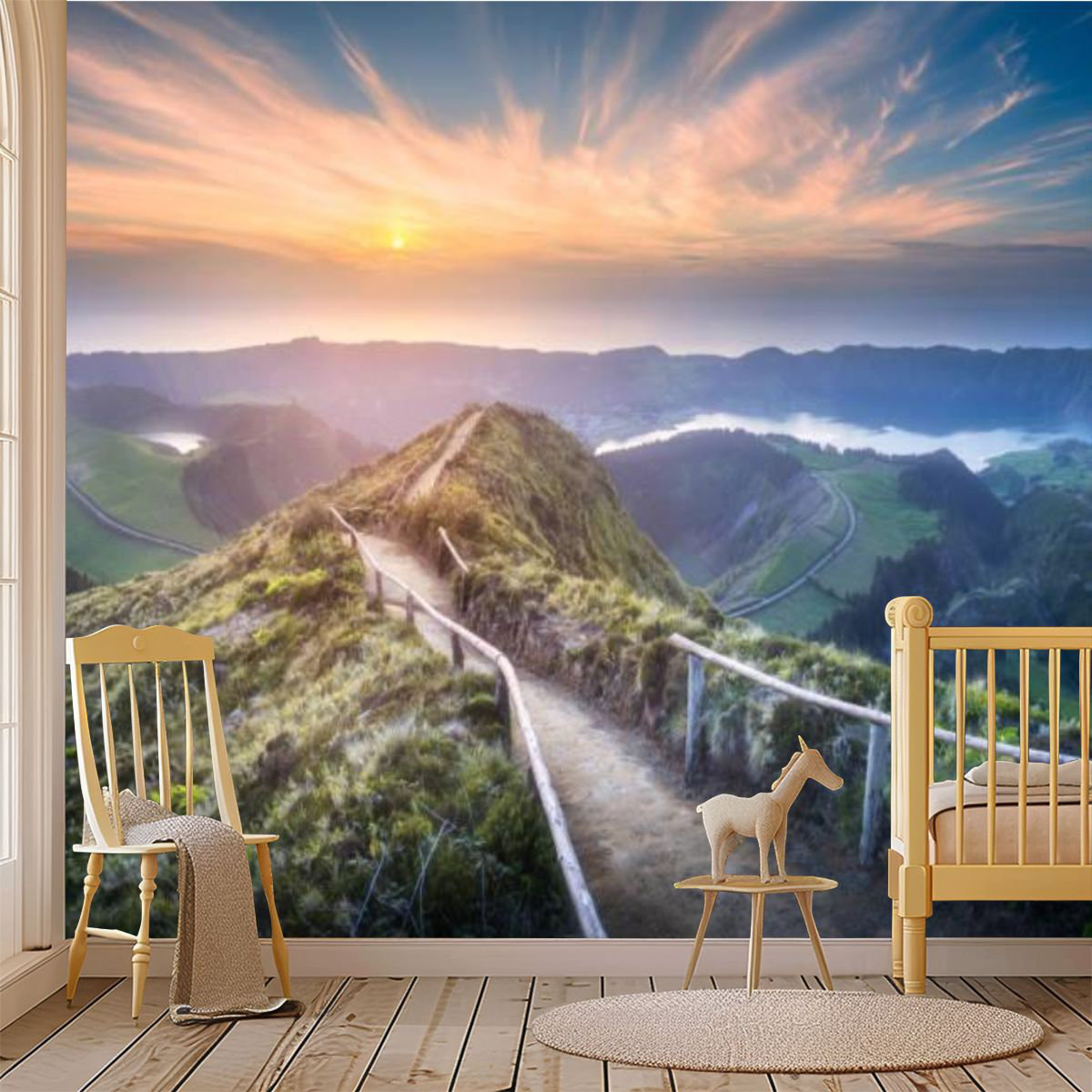 Millwood Pines Peel and Stick Canvas Wallpaper Wall Mural Mountain ...