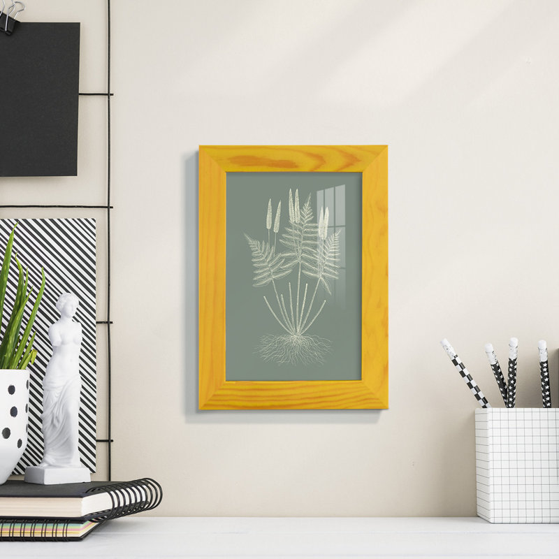 Ferns On Sage VII, encadré sur papier, H 6 po x l 4 po x P 1 po, Jaune
