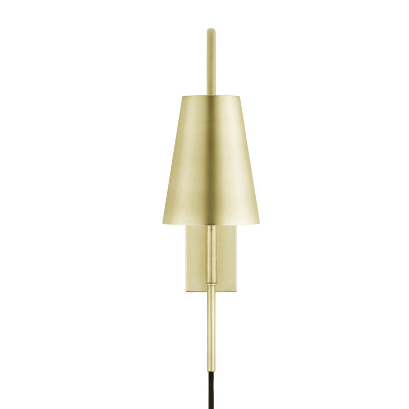 Satin Brass Adjustable Arm Wall Sconce with Metal Shade
