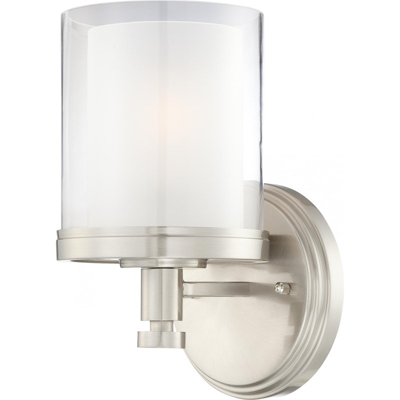 Tussey Dimmable Vanity Light, Brushed Nickel/ Clear Outer with Frosted Inner