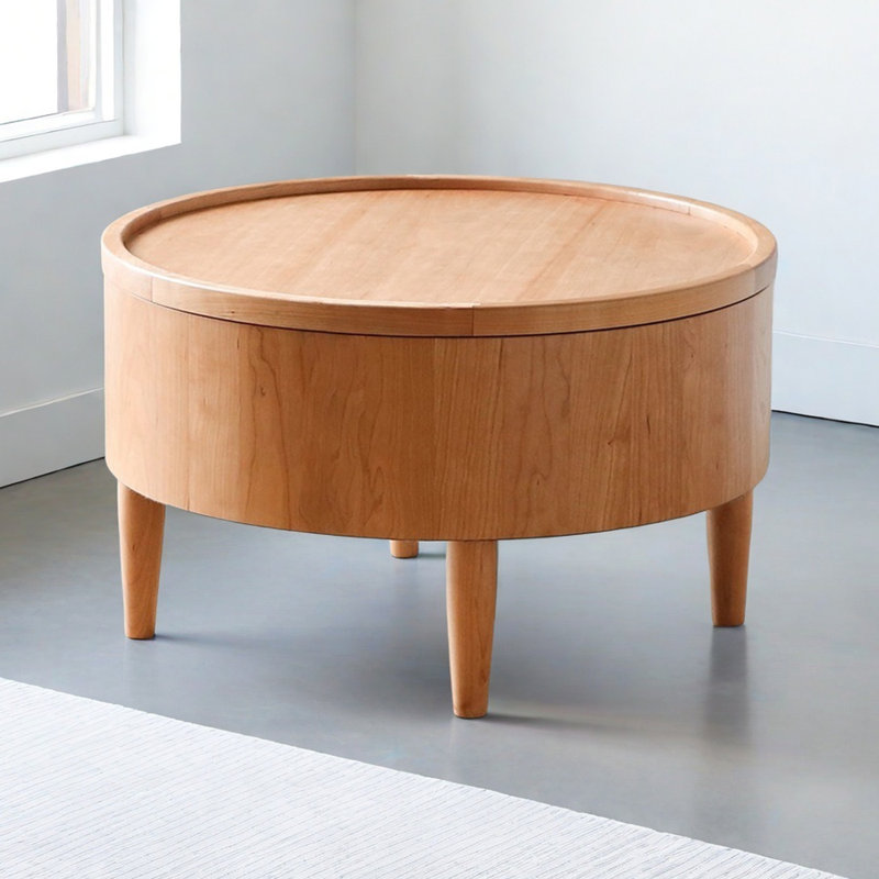 Table basse ronde moderne avec design rotatif, H 15,74 po x L 27,55 po x l 27,55 po