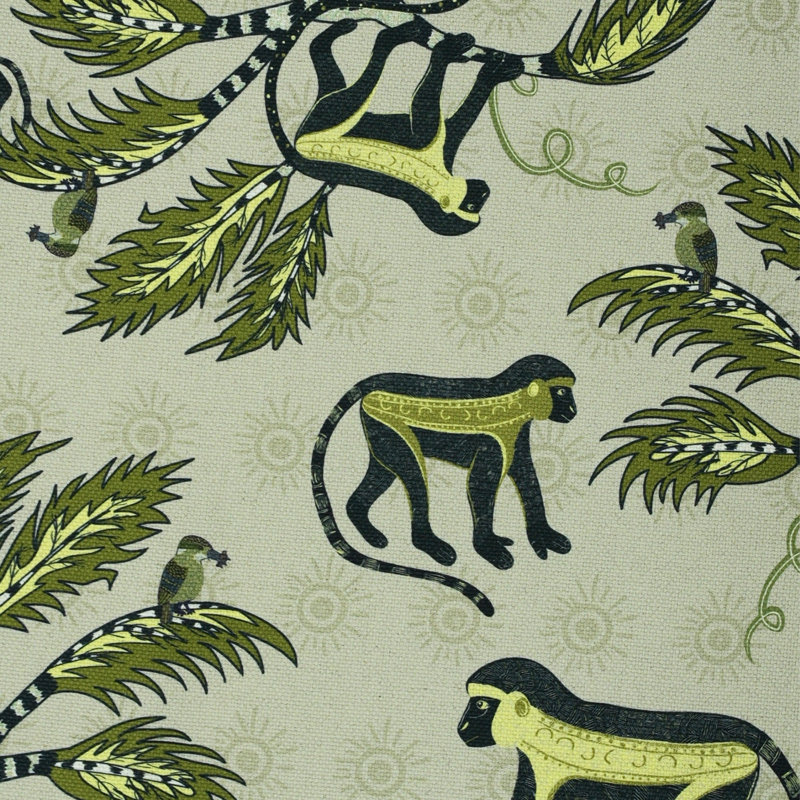 Monkey Palm Heavyweight Linen Fabric, Savannah