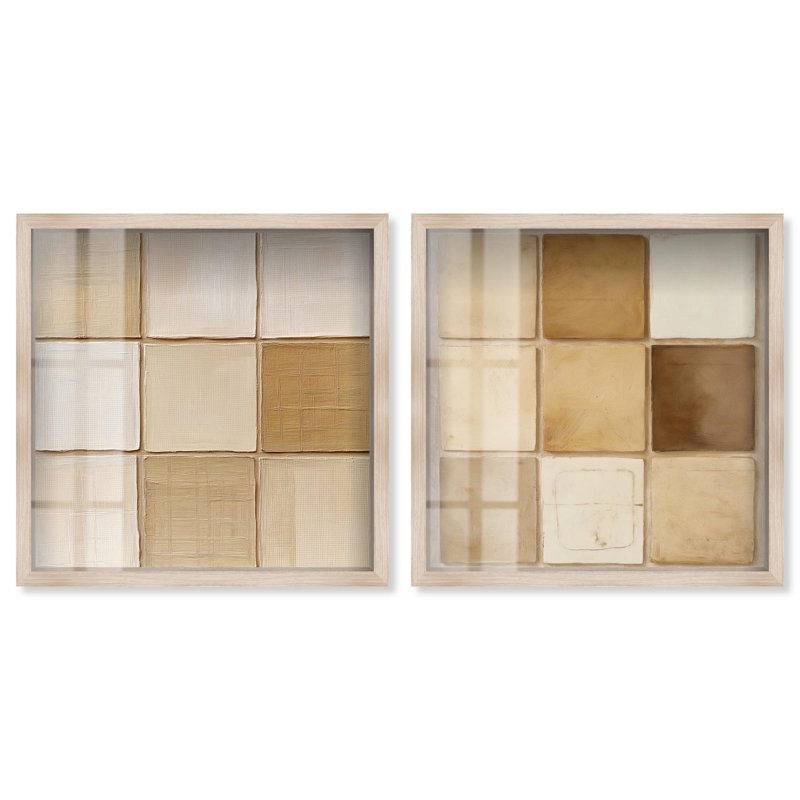 Ensemble de décoration murale Sina Matrix Duo Shadowbox, H 41 po x l 41 po, Blonde Frame