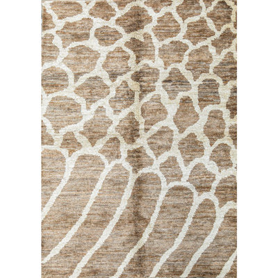 Hand-Knotted High-Quality Brown Area Rug