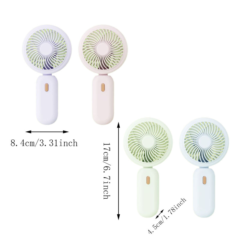 Petit ventilateur portatif pliant USB pour étudiants kbndieu, Pink
