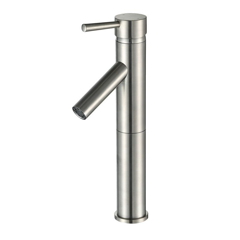 Robinet de lavabo de salle de bain à grande cuve à fixation sur plateau Euro - nickel brossé, Nickel brossé
