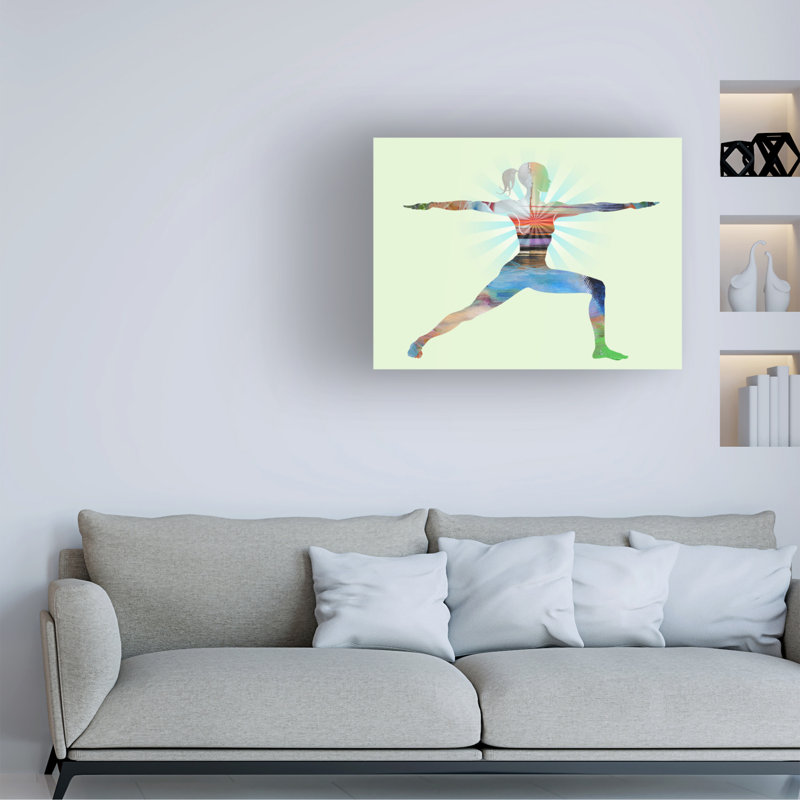 Tim Parker Warrior Pose Two Moon Canvas Art, H 14 po x l 19 po