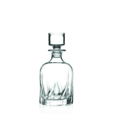 Glass - Carafe à whisky pour whisky, liqueur, scotch, vodka, bourbon - ou pour le vin - carafe à décanter avec bouchon - coupe conçue - 27 oz. - Hauteur de 8,75 po - Par Majestic Cadeaux Inc. - Fabriqué en Europe