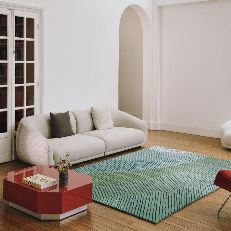 Ammonite Hand Tufted Wool Area Rug, Rectangle 6'7" x 9'10"
