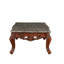 Table basse rectangulaire, plateau en marbre et finition noyer E Customa