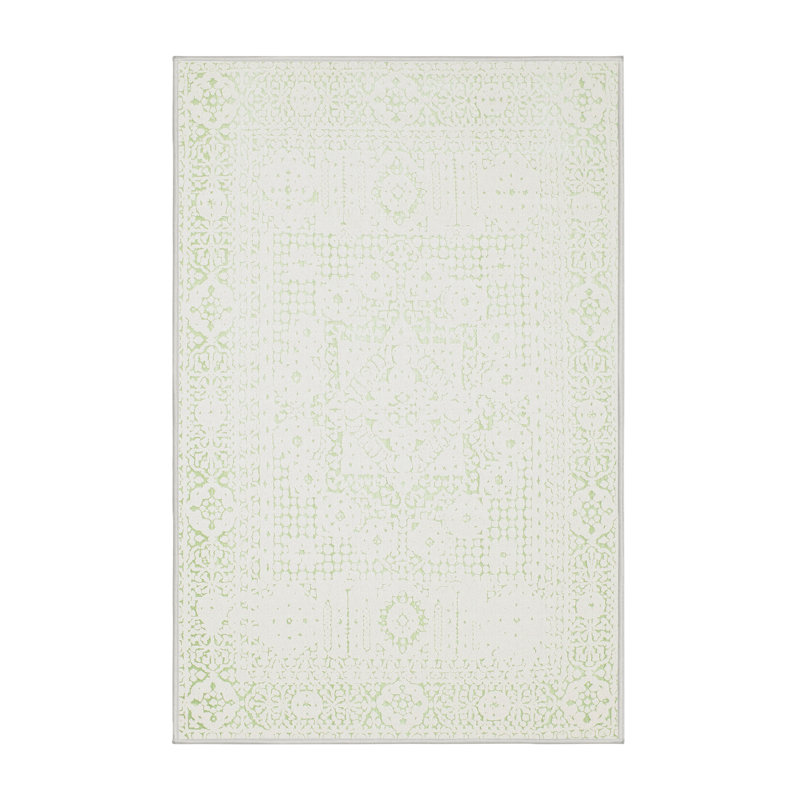Tapis abstrait crème, Rectangle 5 pi x 7 pi