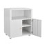 Classeur mobile pour bureau à domicile avec support pour imprimante et porte magnétique - charnière améliorée en métal blanc, cloison réglable, 360 roues rotatives pour dossiers de format lettre / légal / A4