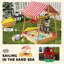 Bac à sable pour enfants avec housse, 4 sièges, safran, terrasse, pour 3 à 8 ans, jaune