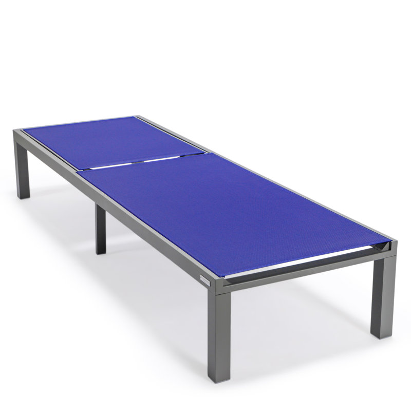 Marlin Modern Aluminum Outdoor Reclining Chaise Lounge - Weather-Resistant Sling Patio Chair for Poolside & Sunbathing