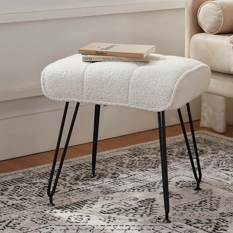 Tabouret de meuble-lavabo 17 po, Blanc, crème