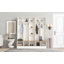 Arbre d'entrée large avec banc de rangement, armoire à chaussures minimaliste avec rangement cubique et tablettes, portemanteau multifonctionnel avec 8 crochets pour les entrées, vestibule-358272732