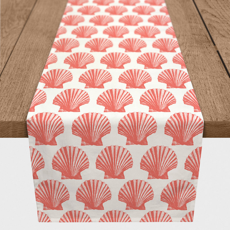 Chemin de table géométrique Amaya, L 90 po x l 16 po, Rose