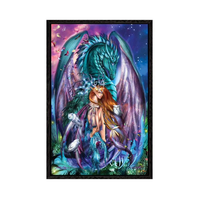 Virgo by Ruth Thompson - Floater Frame Gallery-Wrapped Canvas Giclée on Canvas, Black, 66.04 cm H x 45.72 cm W