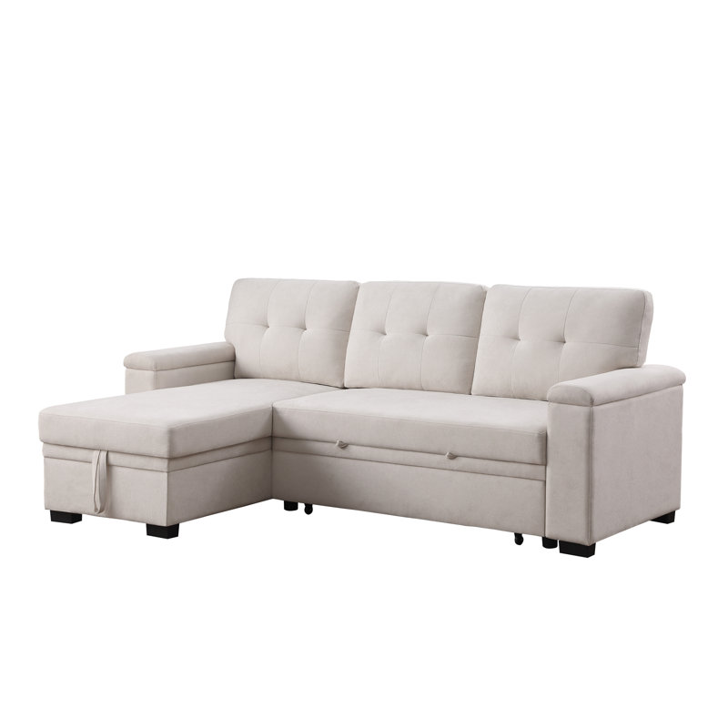 Canapé-lit modulaire réversible 85 po Lusy, Beige Fabric