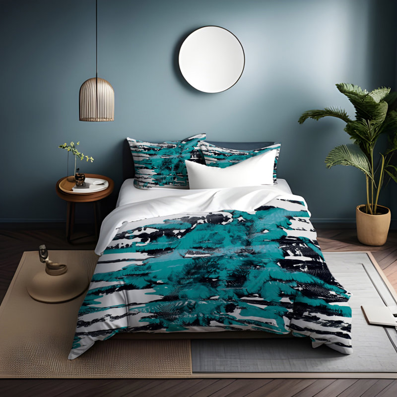 Polyester Abstract Duvet Cover, King Duvet Cover + 2 King Shams