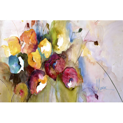 " Horizontal Flores V " by Leticia Herrera Painting Print
