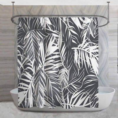 Rideau de douche floral - motif de salle de bain