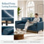 Canapé en cuir de style classique, similicuir respirant avec coussin de siège capitonné, pieds en bois massif pour le salon, bleu marine-1616027209