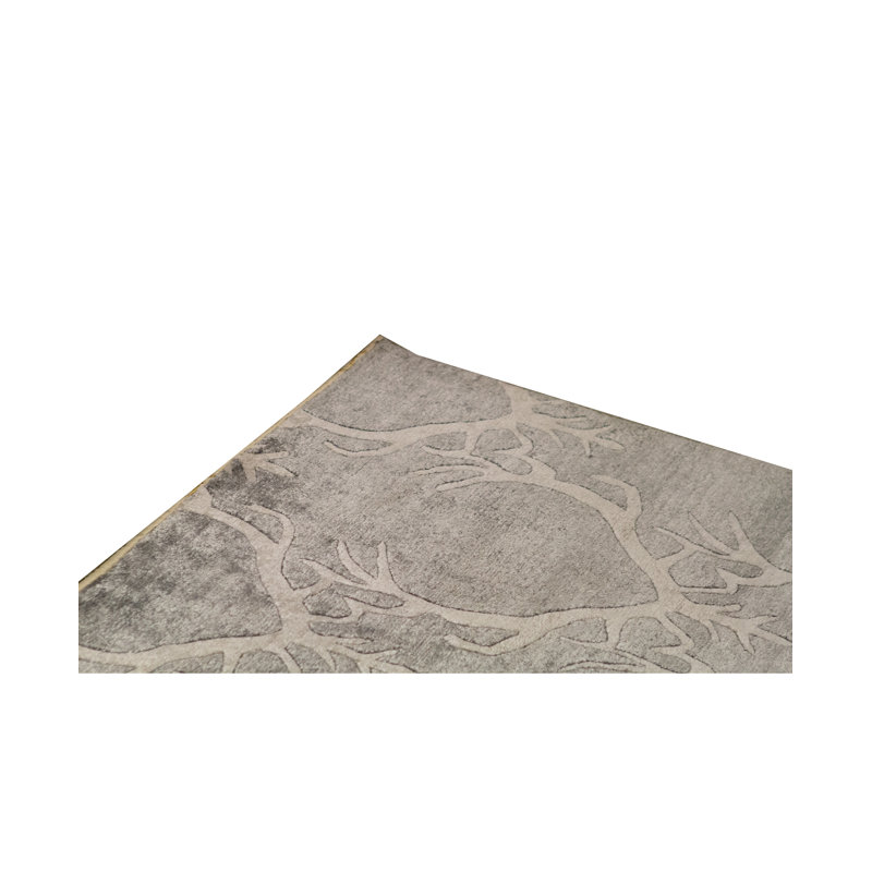 Tapis gris de haute qualité noué à la main
