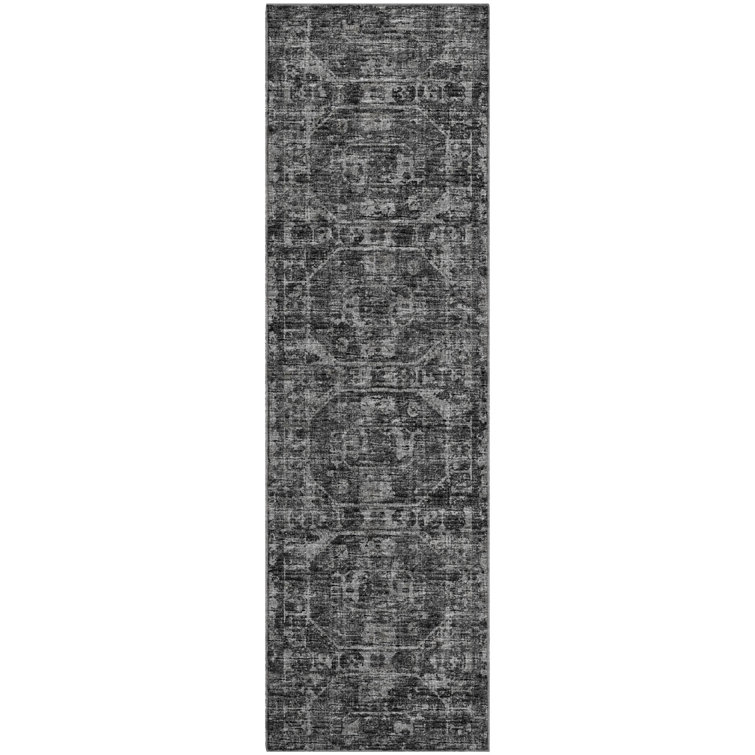 Premium Machine Washable Kelsa AMF41 Black Rug