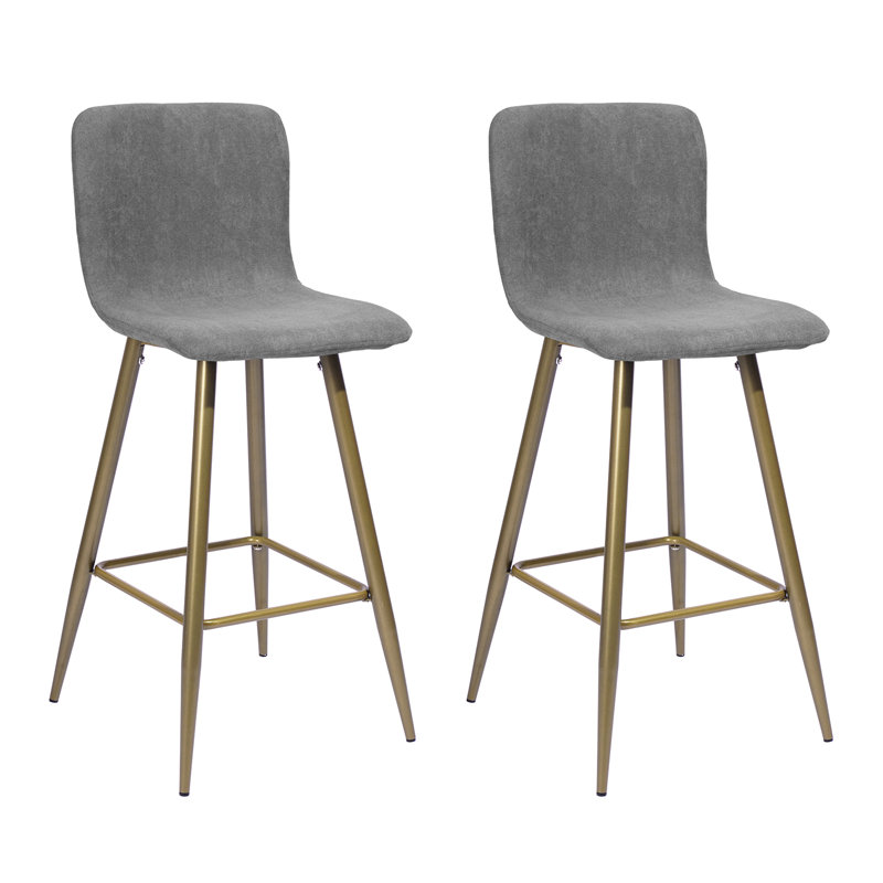 Frye Upholstered Counter Stool with Metal Frame, Dark Grey