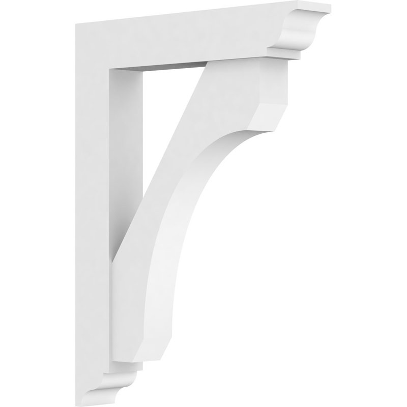 Support en uréthane standard standard avec extrémités traditionnelles, brun clair apprêté, H 24 po x l 3 po x P 18 po