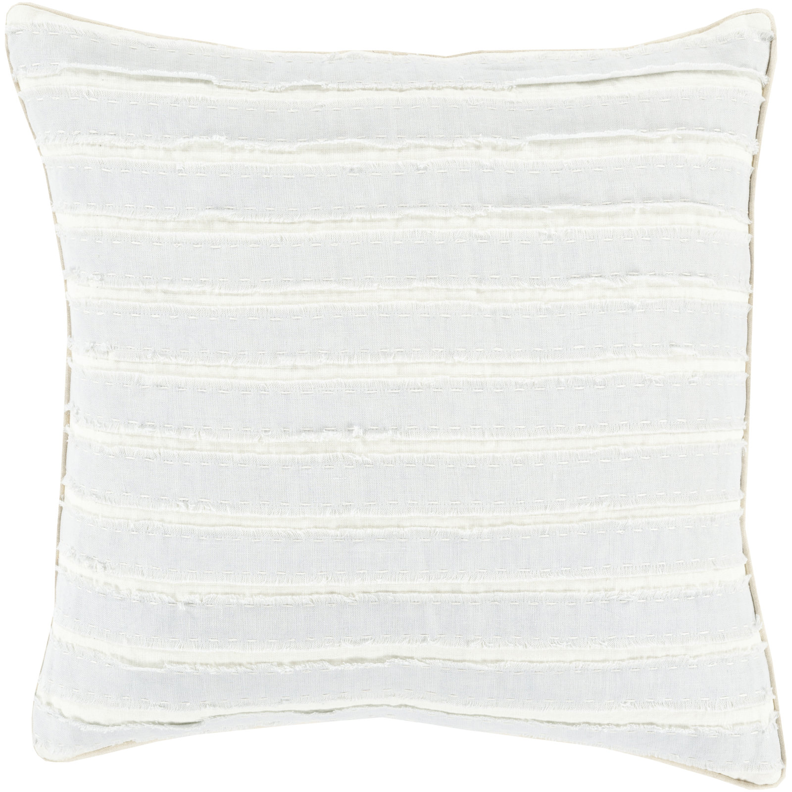Lorena Striped Linen Throw Pillow, 20" H x 20" W x 4" D, Sky Blue, Polyester