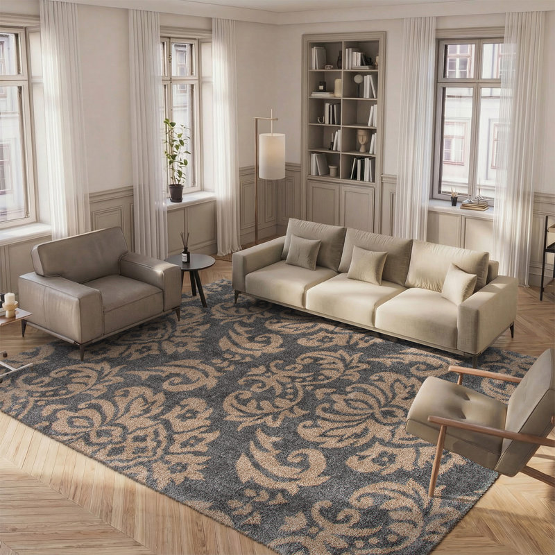 Ellyona Shag Performance Abstract Rug, Rectangle 8' x 10'