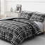 Microfiber Chequered Duvet Cover Set-126672106